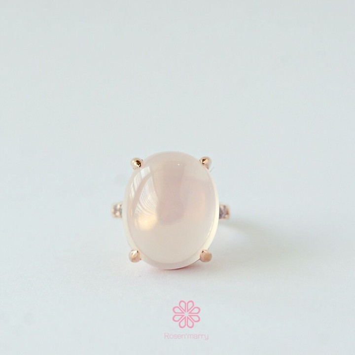 Rosenquarz- und Tansanitring | Sterlingsilber, 23 Karat vergoldet
