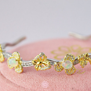 Sterling Silver Opal Bracelet | Good Fortune Jewelry Gift
