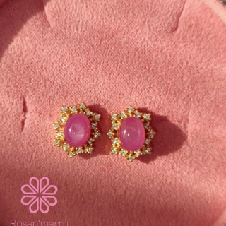 Genuine Ruby Stud Earrings | 925 Sterling Silver and Gold Plated