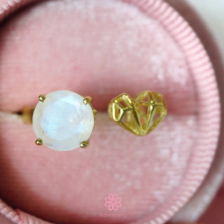 Radiant Sky Blue Moonstone Ring - 2 Carat Sterling Silver