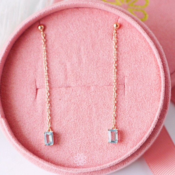 Sparkling Topaz Dangle Earrings | 925 Sterling Silver | Rosen'marry