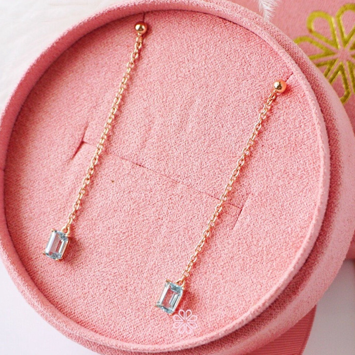 Sparkling Topaz Dangle Earrings | 925 Sterling Silver | Rosen'marry