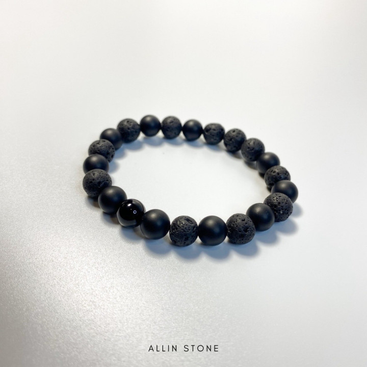 Lava and Black Onyx Bracelet: Protection, Stability and Morale Boost