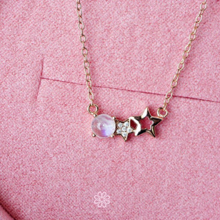 Sky Blue Moonstone Necklace | Sterling Silver, Rose Gold