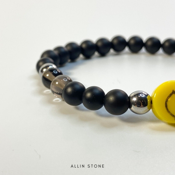 Black Onyx, Hematite and Smoky Quartz Energy Bracelet (6mm)