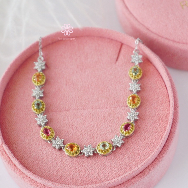Sterling Silver Gemstone Bracelet for Luck and Fortune (RB044)