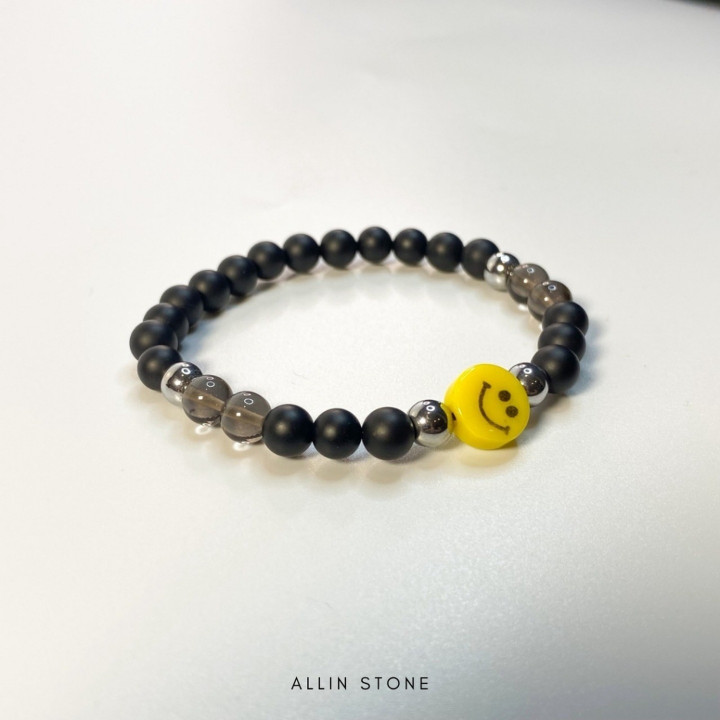 Black Onyx, Hematite and Smoky Quartz Energy Bracelet (6mm)