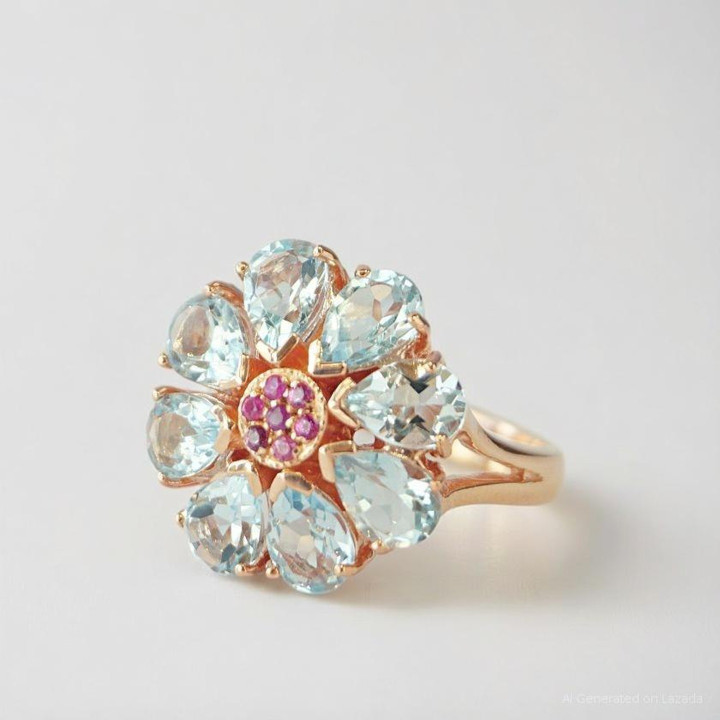 Radiant Ruby Ring in Pink Gold Setting | Rosen'marry