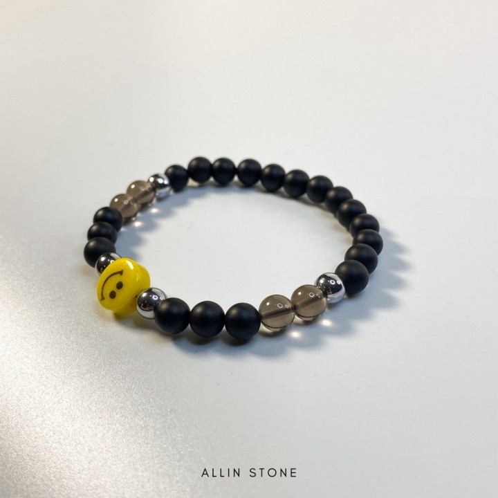 Black Onyx, Hematite and Smoky Quartz Energy Bracelet (6mm)
