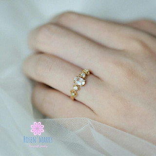 Rainbow Moonstone Ring in Sterling Silver - Everyday Jewelry
