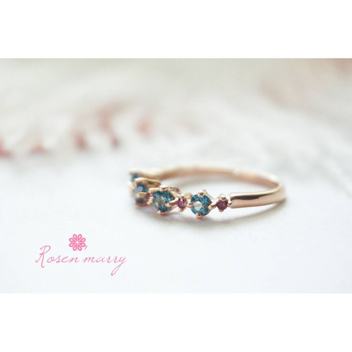 Ring mit Londoner Topas und Rhodolith | 925er Sterlingsilber