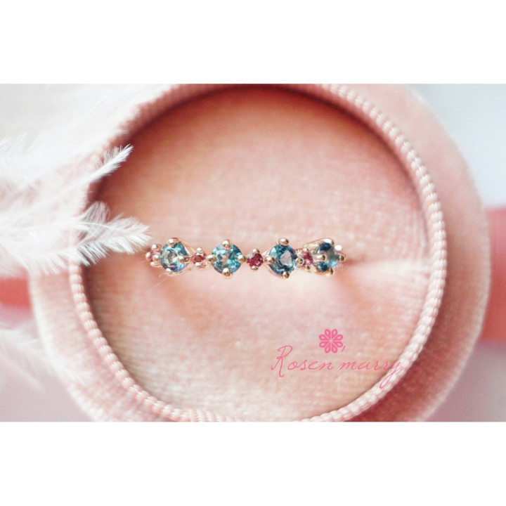 Ring mit Londoner Topas und Rhodolith | 925er Sterlingsilber