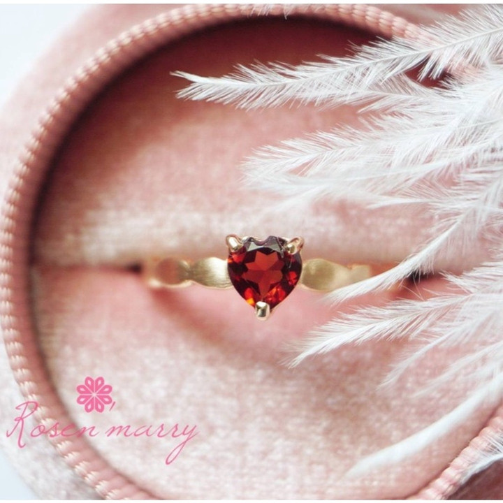 Herzring mit Edelstein | Sterlingsilber, Zickzack-Ring | Rosen'marry