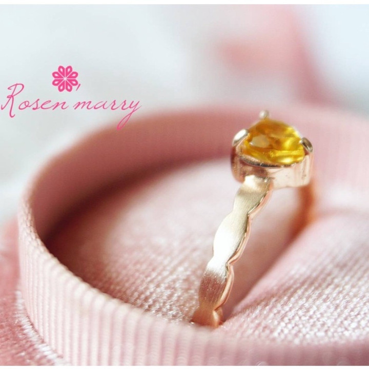 Herzring mit Edelstein | Sterlingsilber, Zickzack-Ring | Rosen'marry