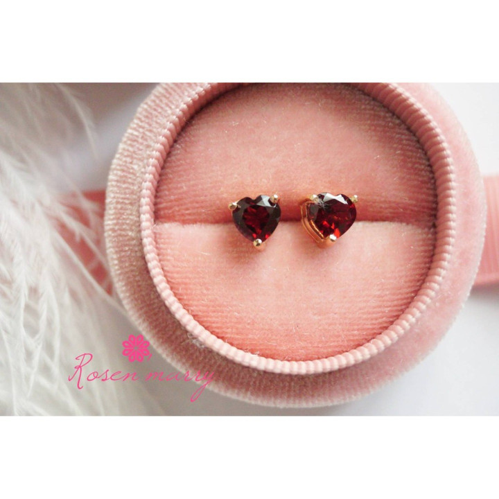 Genuine Gemstone Heart Earrings | Sterling Silver, Hypoallergenic