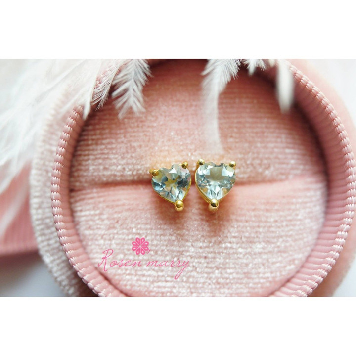 Genuine Gemstone Heart Earrings | Sterling Silver, Hypoallergenic