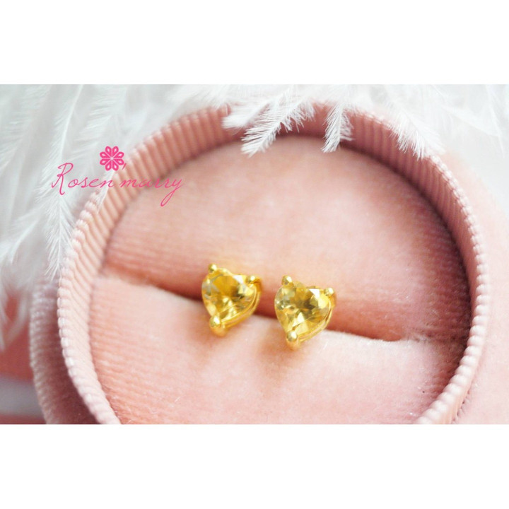 Genuine Gemstone Heart Earrings | Sterling Silver, Hypoallergenic