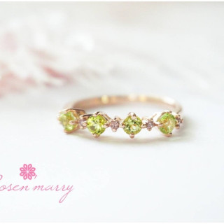 Peridot and Rhodolite Gemstone Ring in Sterling Silver