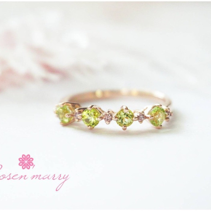 Peridot and Rhodolite Gemstone Ring in Sterling Silver
