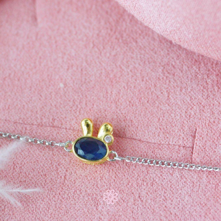 Pulsera de zafiro de plata de ley | Piedra preciosa auténtica y buena fortuna