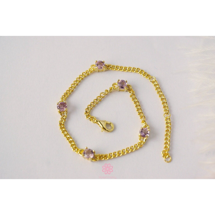 Pulsera de plata de ley con amatista - Regalo de joyería con piedras preciosas auténticas