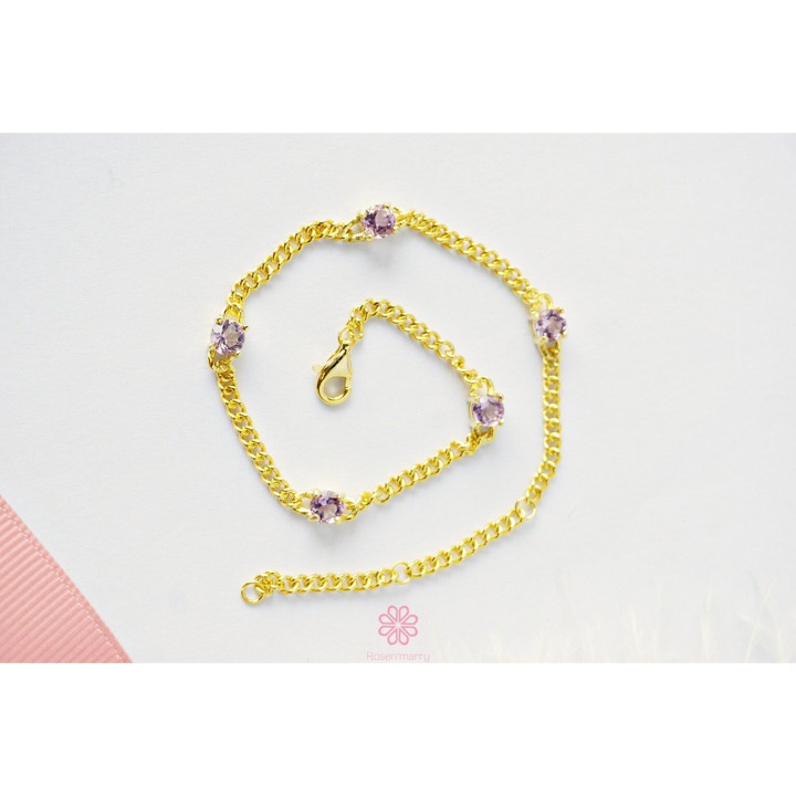 Pulsera de plata de ley con amatista - Regalo de joyería con piedras preciosas auténticas