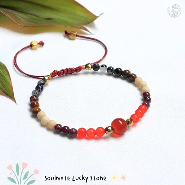 Red Power Stone Bracelet: Enhance Confidence & Leadership