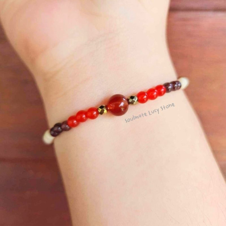 Red Power Stone Bracelet: Enhance Confidence & Leadership
