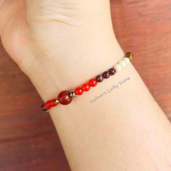 Red Power Stone Bracelet: Enhance Confidence & Leadership