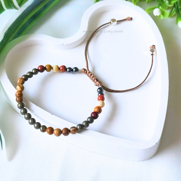 Pulsera de jaspe pirita para la suerte, la salud y la protección.