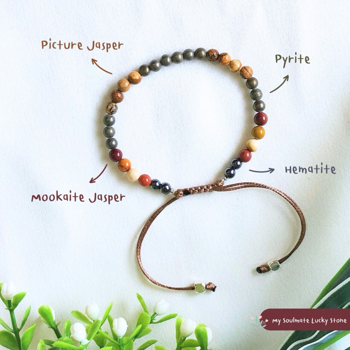 Pulsera de jaspe pirita para la suerte, la salud y la protección.