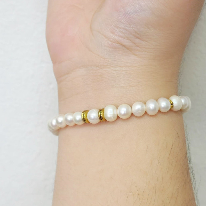 Pulsera de perlas auténticas | Piedra natural para la buena fortuna