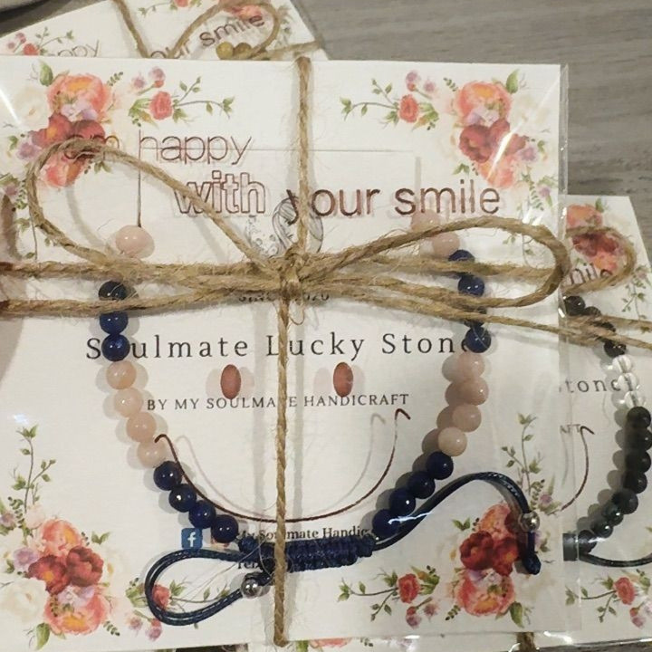 Pulsera de lapislázuli y ópalo rosa para el amor, el éxito y el estudio.