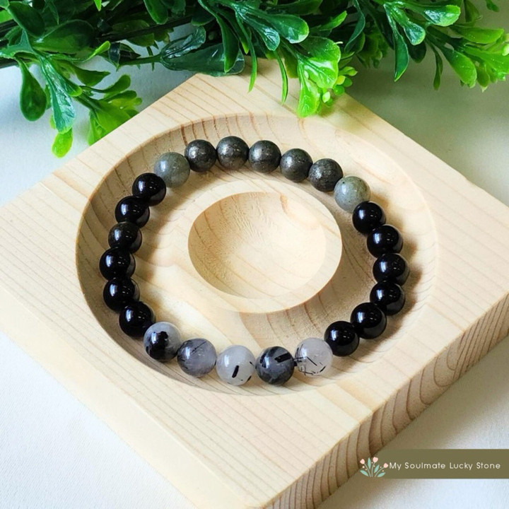 Pulsera de pirita negra: protección, riqueza y energía positiva.