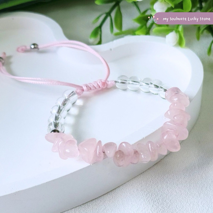 Pulsera de piedra de la suerte | Diseño natural con grietas y forma irregular