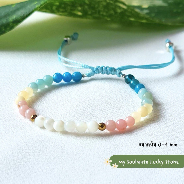 Pulsera de piedras preciosas para el amor, la suerte y la paz mental.