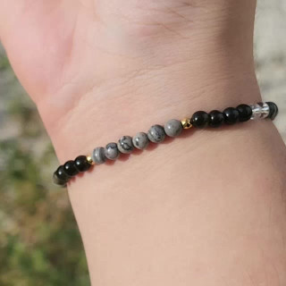 Black & Silver Bead Bracelet: Health, Protection & Wealth Charm