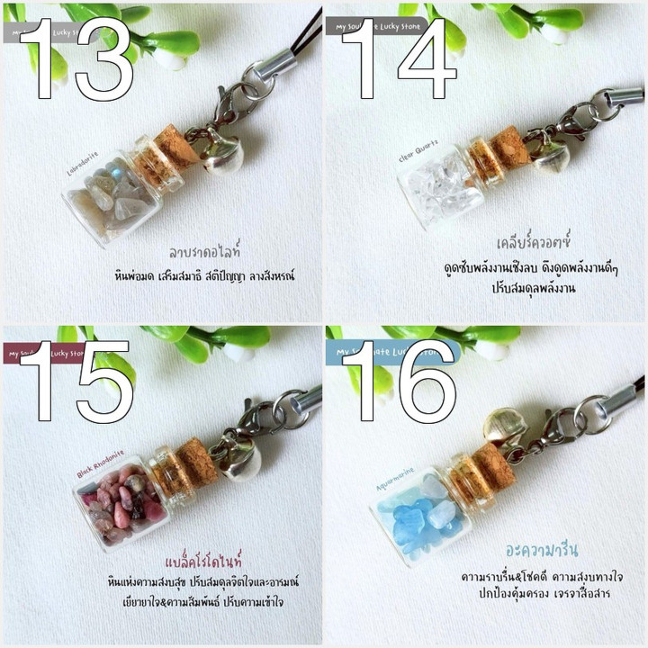 Lucky Stone Bottle Keychain - Natural Healing Stones