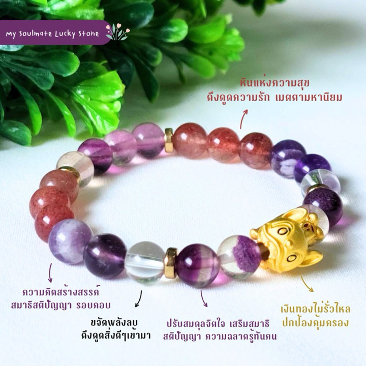 Fluorite & Amethyst Bracelet: Attract Good Luck & Popularity