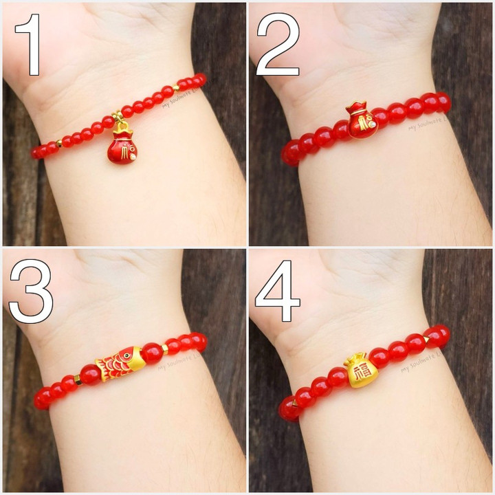 Red Ruby Dragon Year Bracelet: Good Fortune & Prosperity
