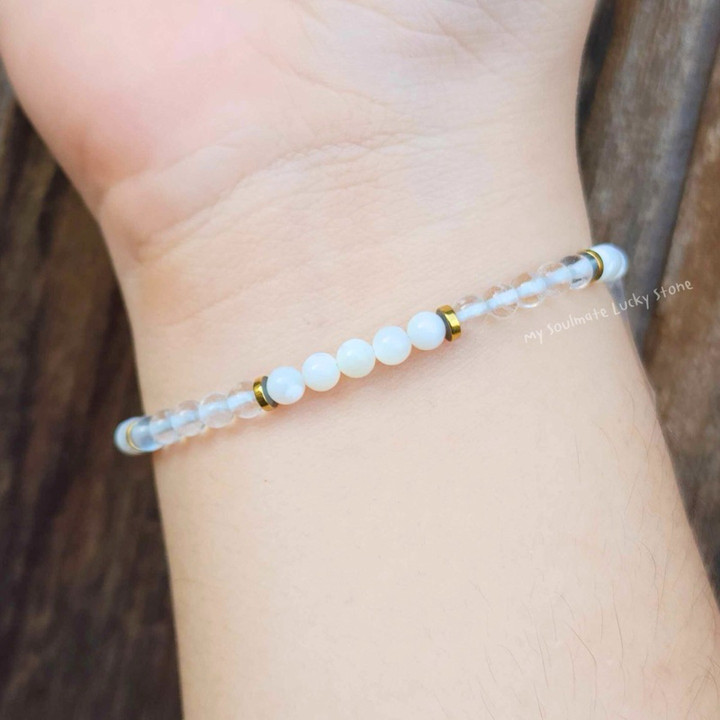 White Snow Stone Bracelet: Peace, Harmony & Positive Energy