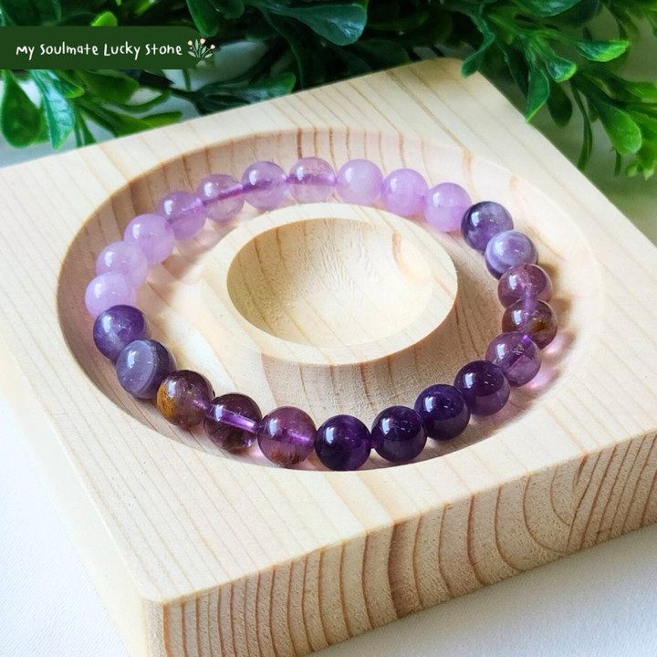 Amethyst Kunzite Bracelet for Love, Peace & Creativity