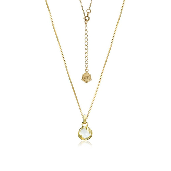 Collar con gema de topacio blanco para la buena suerte
