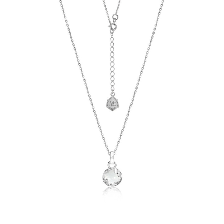 Collar con gema de topacio blanco para la buena suerte