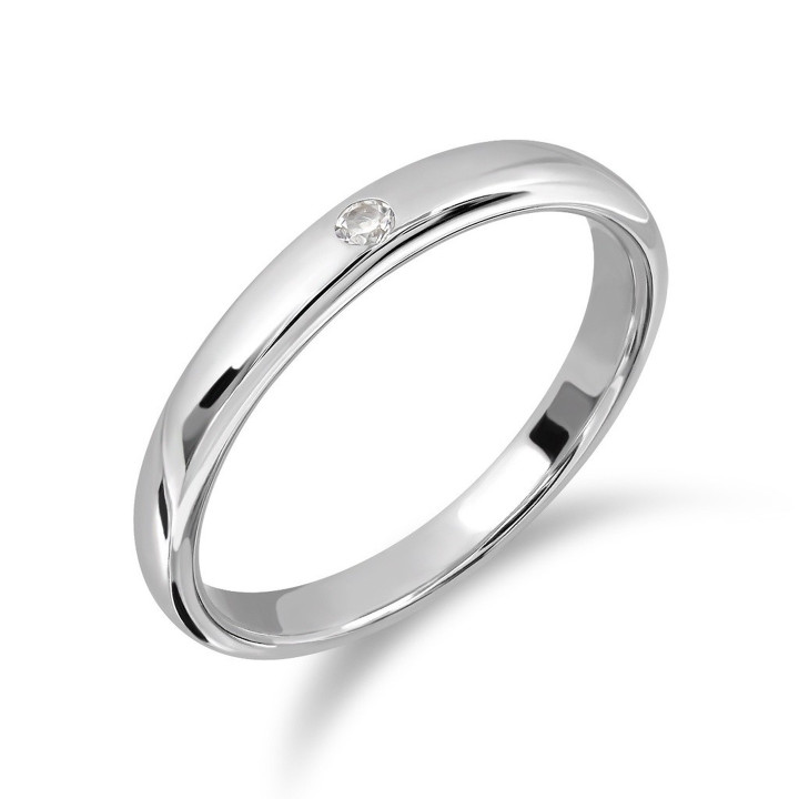 Anillo de topacio blanco de plata de ley - La otra mitad