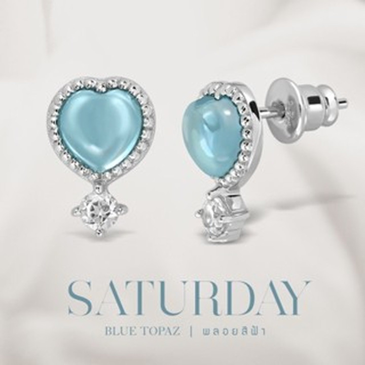 Boucles d'oreilles Darling Blue Topaz - Saturday Love
