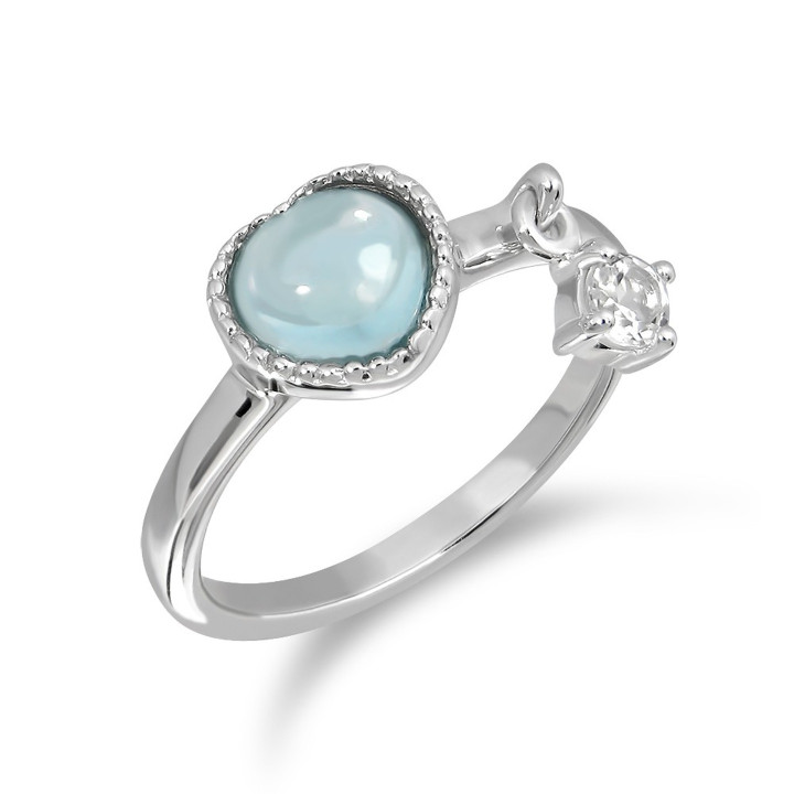 Round Blue Topaz Love-Enhancing Ring