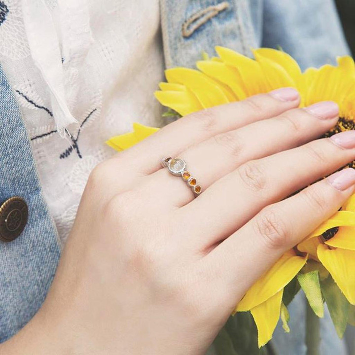 Sterling Silver Rutilated Quartz Gemstone Ring