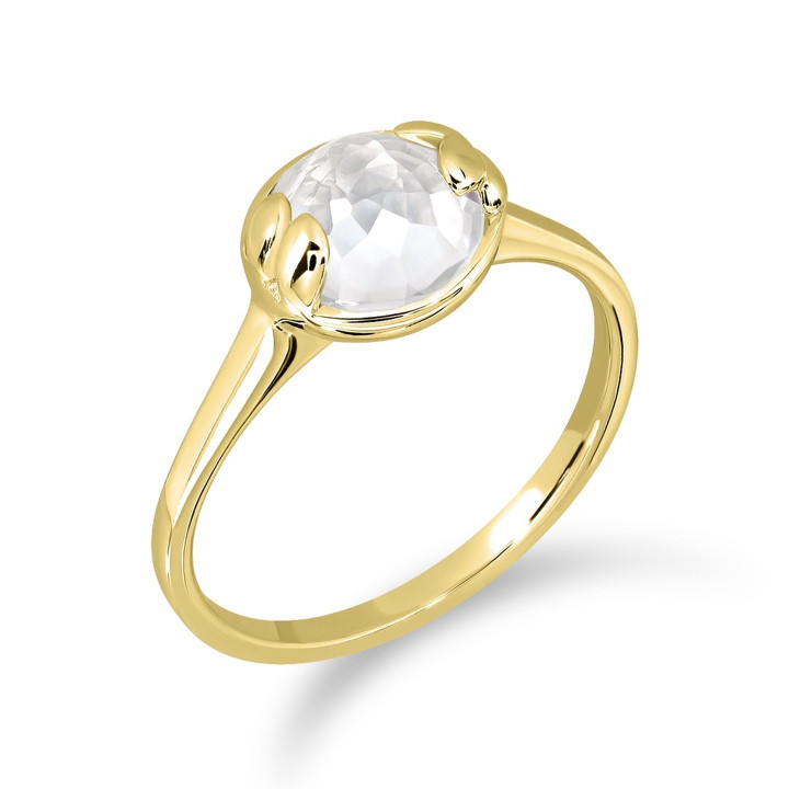 Anillo de topacio blanco Lucky Me