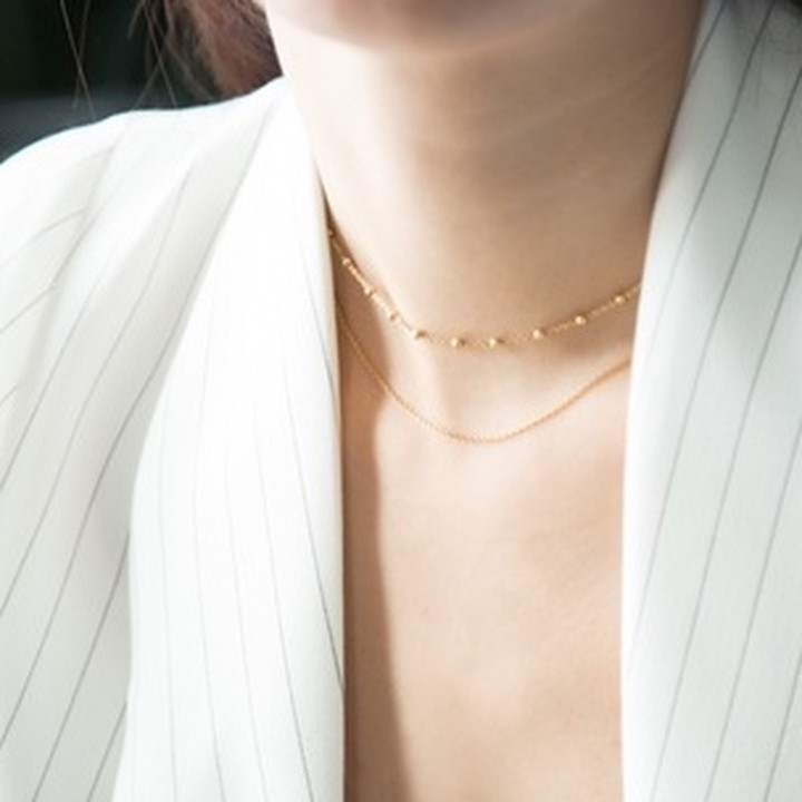 Sterling Silver Gold Plated Stackable Layer Necklace